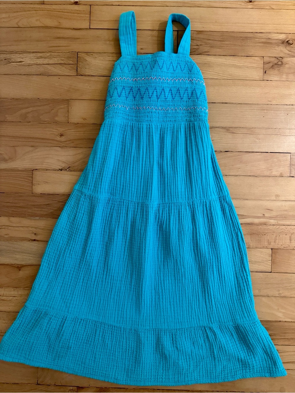Cat & Jack Turquoise Tiered Sundress with Smocked Bodice